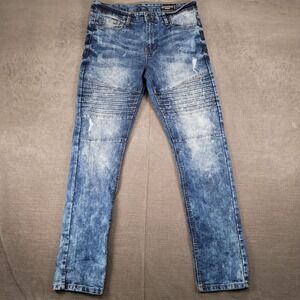 Southpole Skinny Acid Wash Distressed Denim Jeans Straight‎ Leg Classic Fit